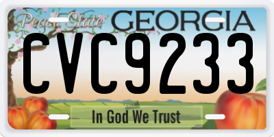 GA license plate CVC9233
