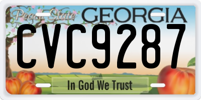 GA license plate CVC9287