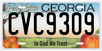 GA license plate CVC9309