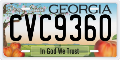 GA license plate CVC9360