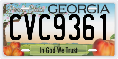 GA license plate CVC9361