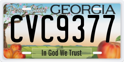 GA license plate CVC9377