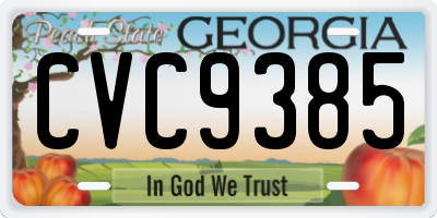 GA license plate CVC9385
