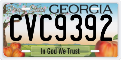 GA license plate CVC9392