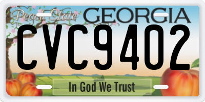 GA license plate CVC9402