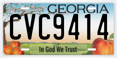 GA license plate CVC9414