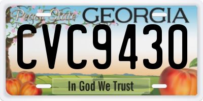 GA license plate CVC9430
