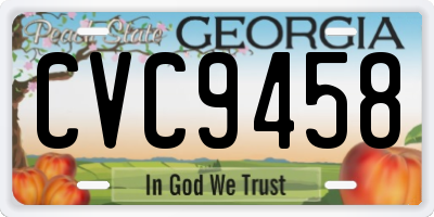 GA license plate CVC9458
