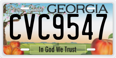 GA license plate CVC9547