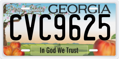 GA license plate CVC9625