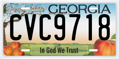 GA license plate CVC9718