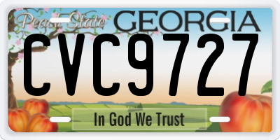 GA license plate CVC9727