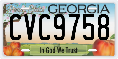 GA license plate CVC9758