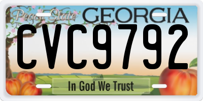 GA license plate CVC9792