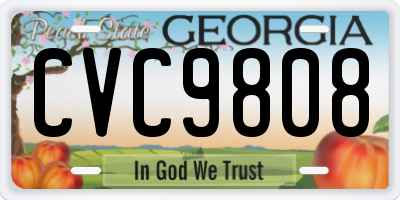 GA license plate CVC9808
