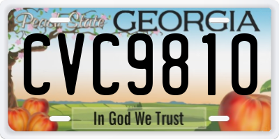 GA license plate CVC9810