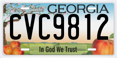 GA license plate CVC9812