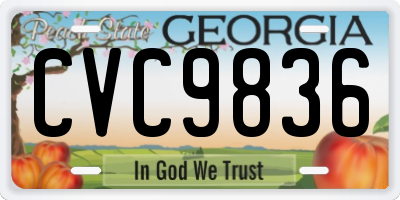 GA license plate CVC9836