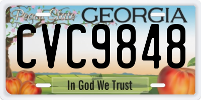 GA license plate CVC9848