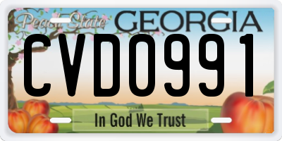 GA license plate CVD0991