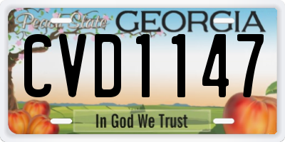 GA license plate CVD1147