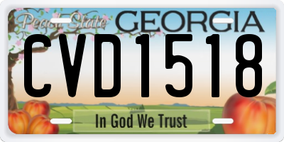 GA license plate CVD1518