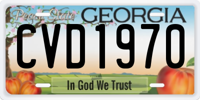 GA license plate CVD1970