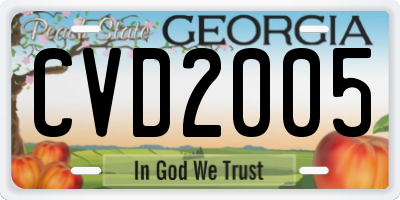GA license plate CVD2005