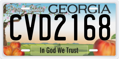 GA license plate CVD2168
