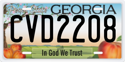 GA license plate CVD2208