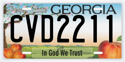 GA license plate CVD2211