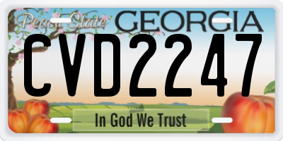GA license plate CVD2247
