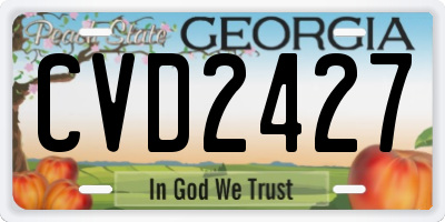 GA license plate CVD2427