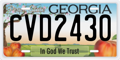 GA license plate CVD2430