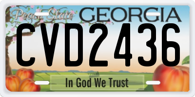 GA license plate CVD2436