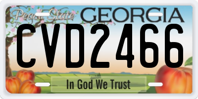 GA license plate CVD2466