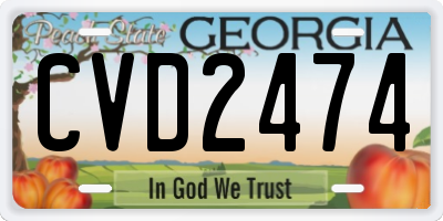 GA license plate CVD2474