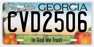 GA license plate CVD2506