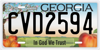 GA license plate CVD2594