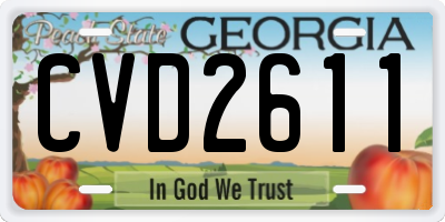 GA license plate CVD2611