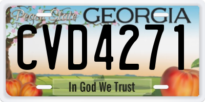 GA license plate CVD4271
