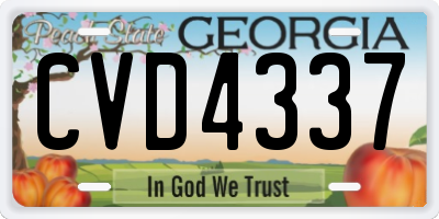GA license plate CVD4337