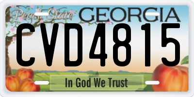 GA license plate CVD4815