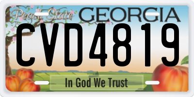 GA license plate CVD4819