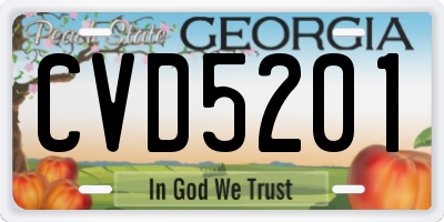 GA license plate CVD5201