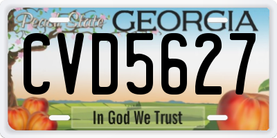 GA license plate CVD5627