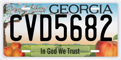 GA license plate CVD5682