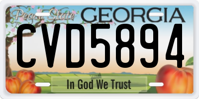 GA license plate CVD5894