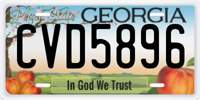 GA license plate CVD5896