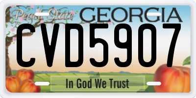 GA license plate CVD5907